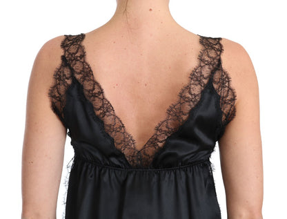 Sinnliches Dessous-Top aus Seidenmischung in Schwarz