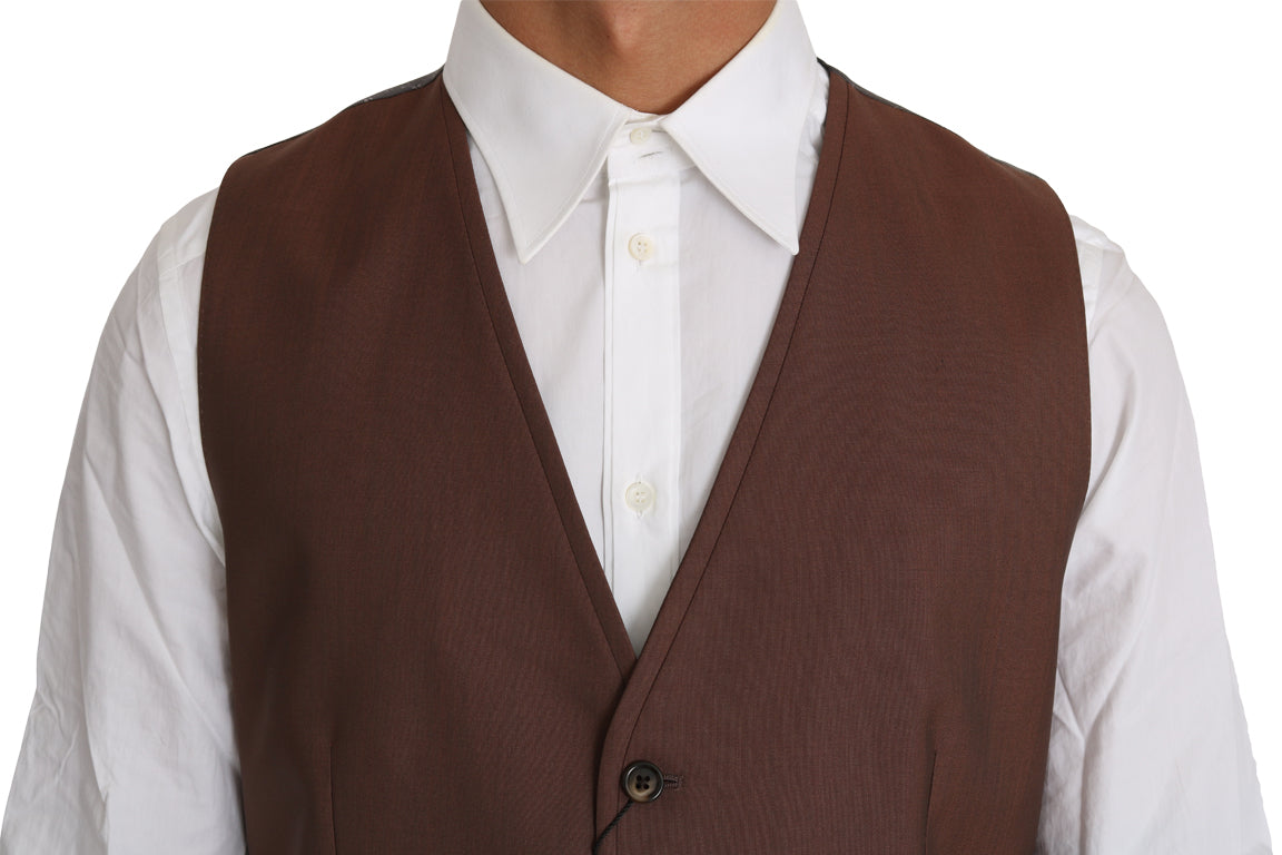 Schlichte formelle Weste in Bronze und Grau, Slim Fit