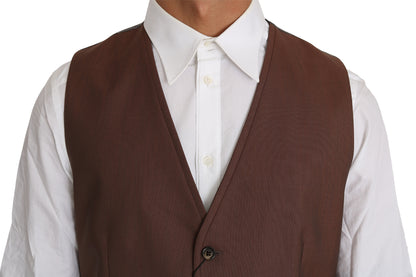 Schlichte formelle Weste in Bronze und Grau, Slim Fit