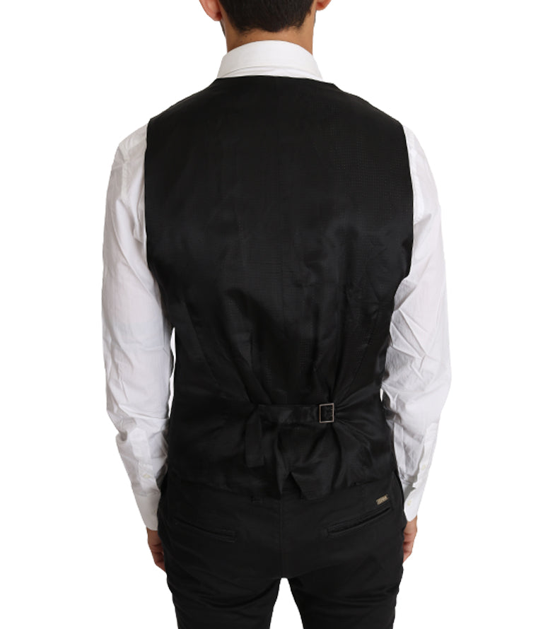 Elegante Slim Fit Weste aus grauer Wolle