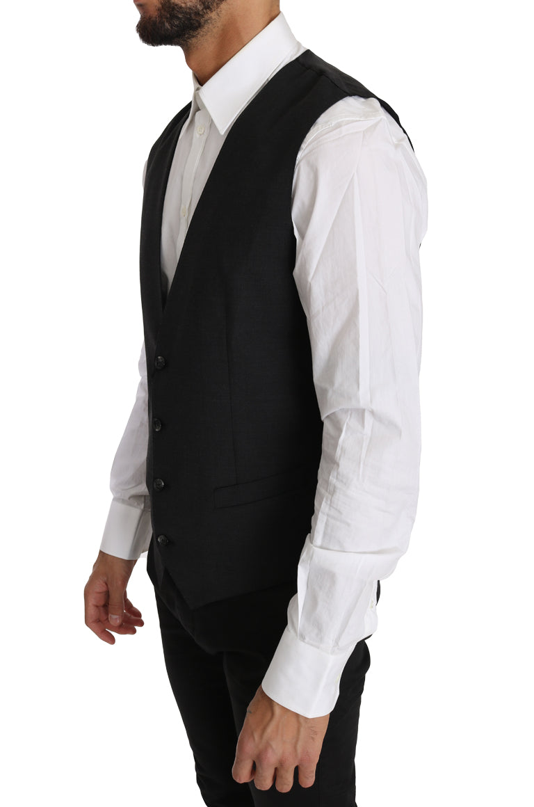 Elegante Slim Fit Weste aus grauer Wolle