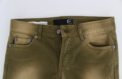 Grüne Slim Fit-Jeans aus Baumwollstretch