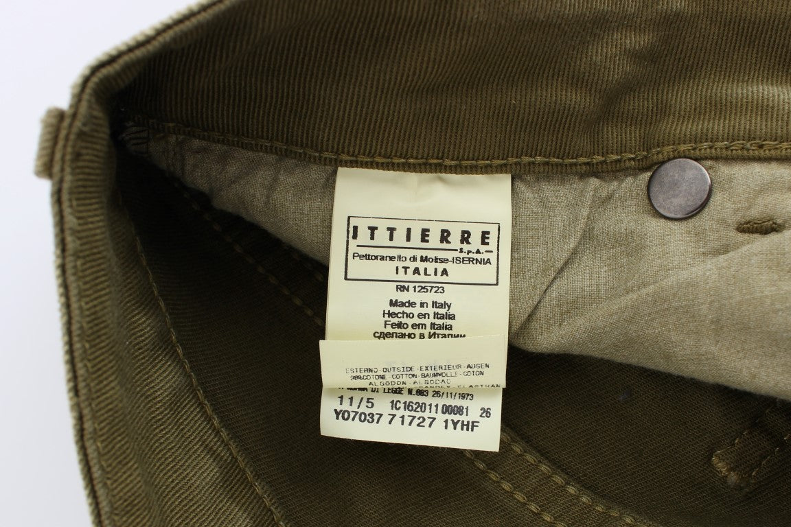 Grüne Slim Fit-Jeans aus Baumwollstretch
