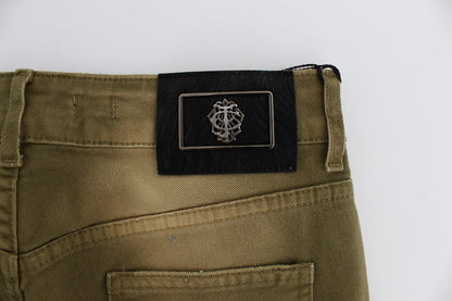 Grüne Slim Fit-Jeans aus Baumwollstretch