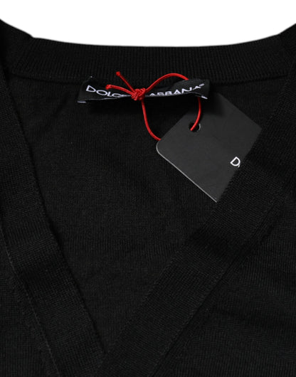 Black Cashmere Button Down Cardigan Sweater