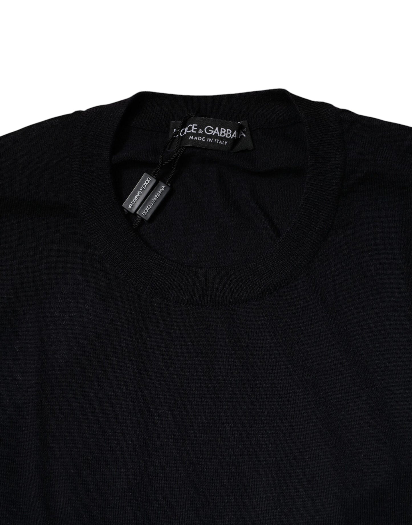 Blue Cashmere Crew Neck Pullover Sweater