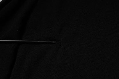 Black Logo Wool Crew Neck Pullover Sweater