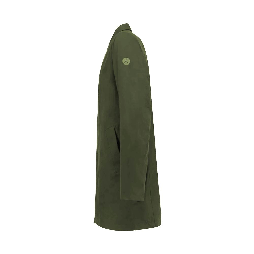 Green Recycled Polyester Men Trench