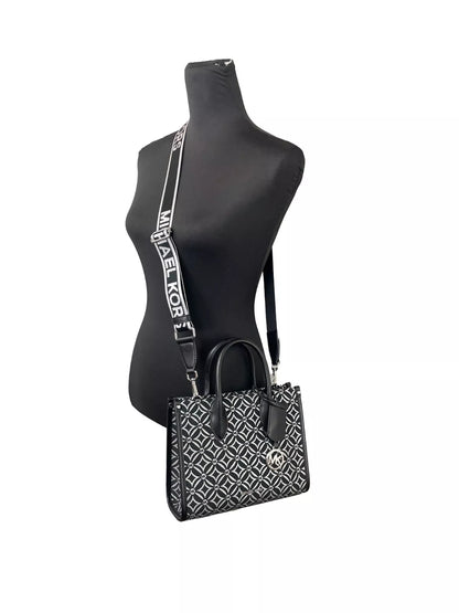 Mirella Small Top Zip Crossbody Tote Bag Black