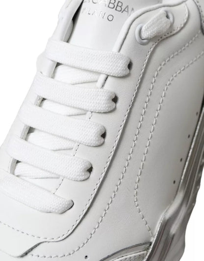White Silver Daymaster Leather Sneakers Shoes