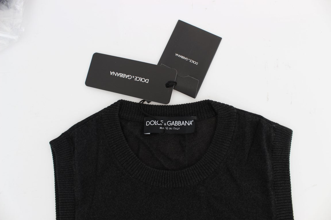 Elegante schwarze ärmellose Pulloverweste