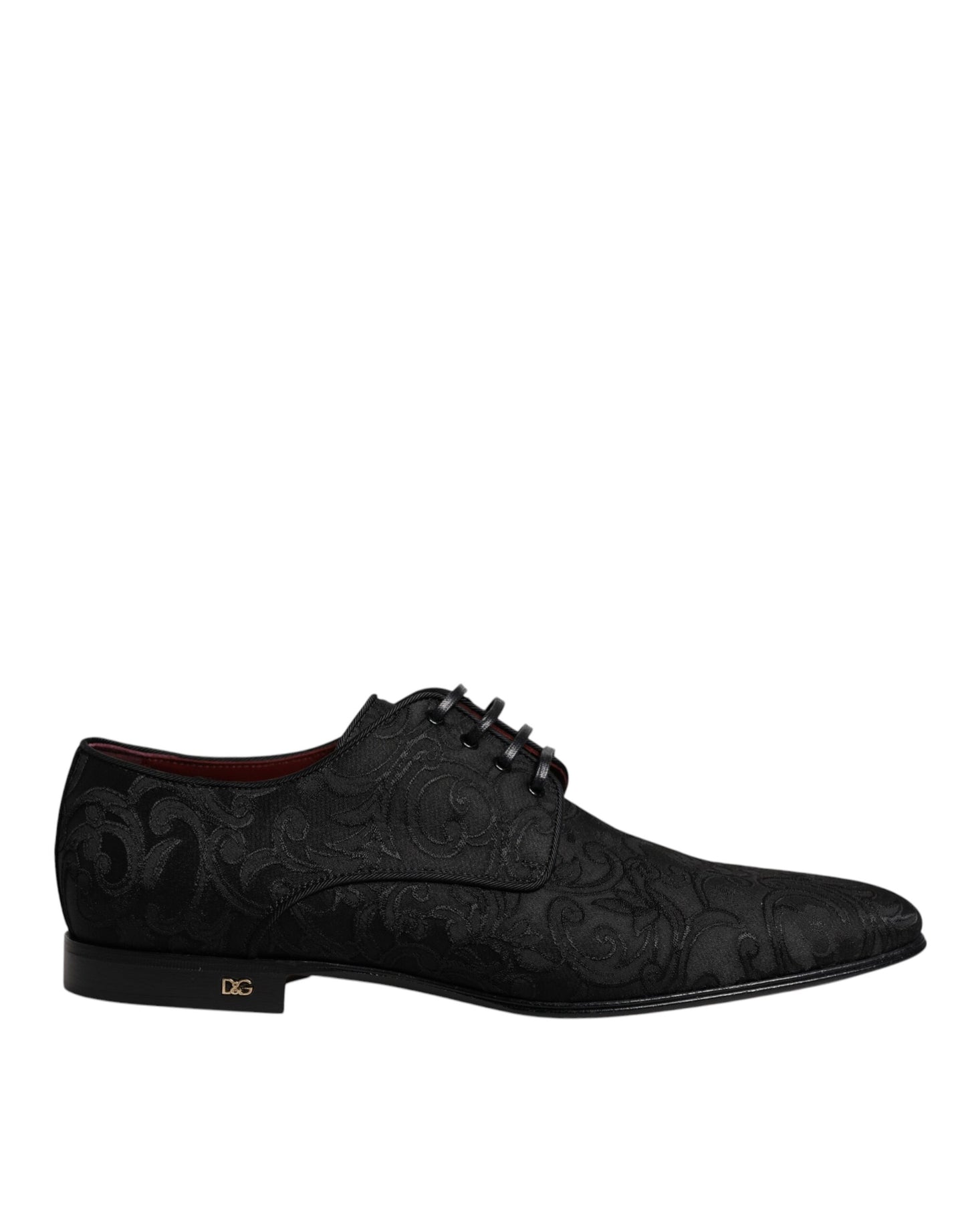Black Jacquard Lace Up Derby Dress Shoes