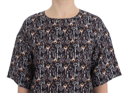 Seidenbluse „Enchanted Sicily“ mit Schlüssel-Print