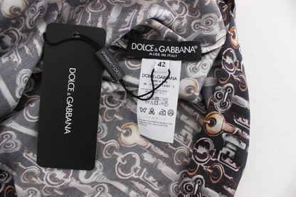 Seidenbluse „Enchanted Sicily“ mit Schlüssel-Print