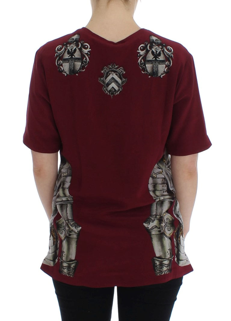 Seidenbluse „Enchanted Sicily“ mit Ritter-Print