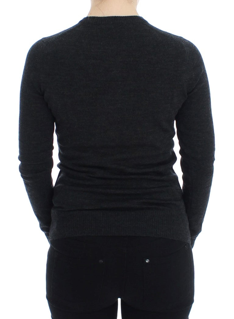 Eleganter grauer Woll-Cardigan