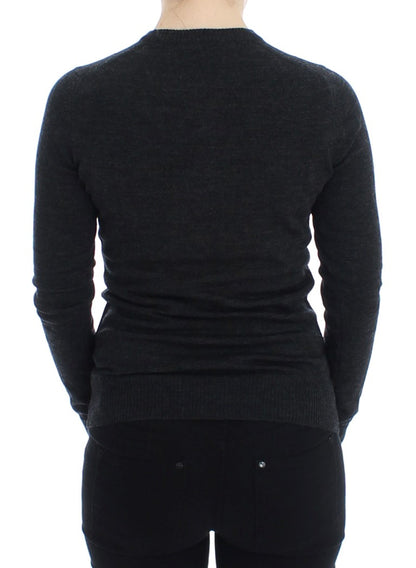 Eleganter grauer Woll-Cardigan
