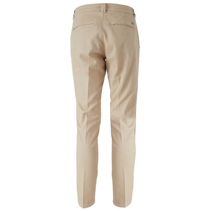 Beige Cotton Men Trousers