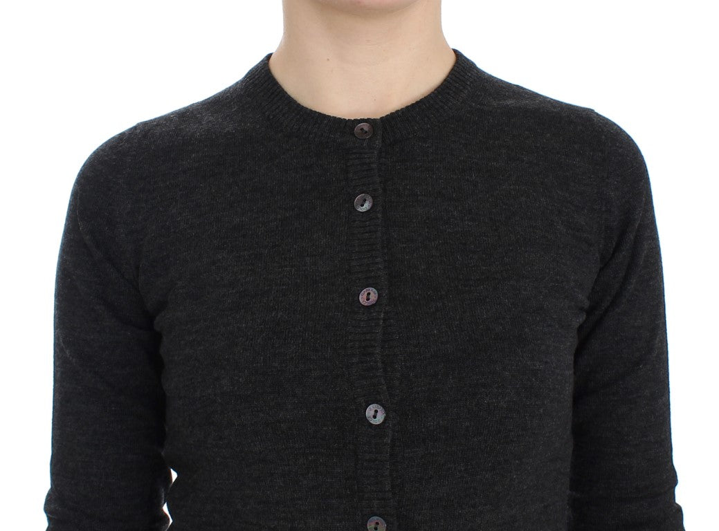 Eleganter grauer Woll-Cardigan