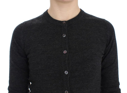 Eleganter grauer Woll-Cardigan