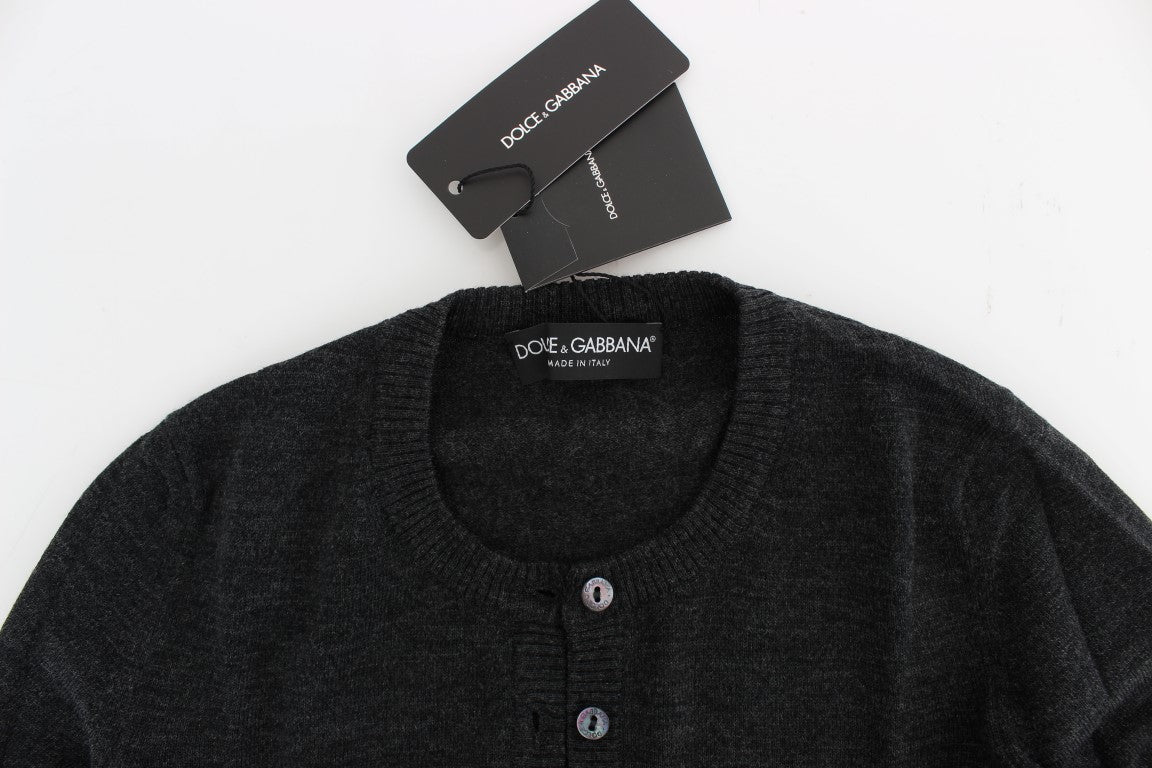 Eleganter grauer Woll-Cardigan