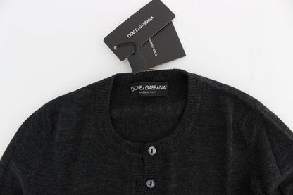 Eleganter grauer Woll-Cardigan