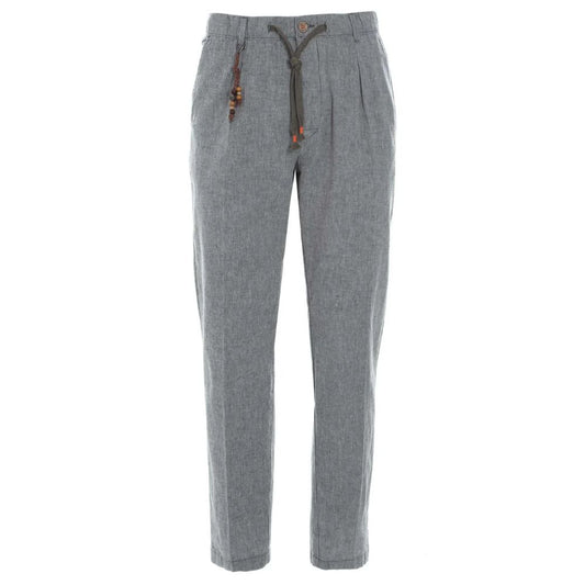 Gray Linen Men Trouser