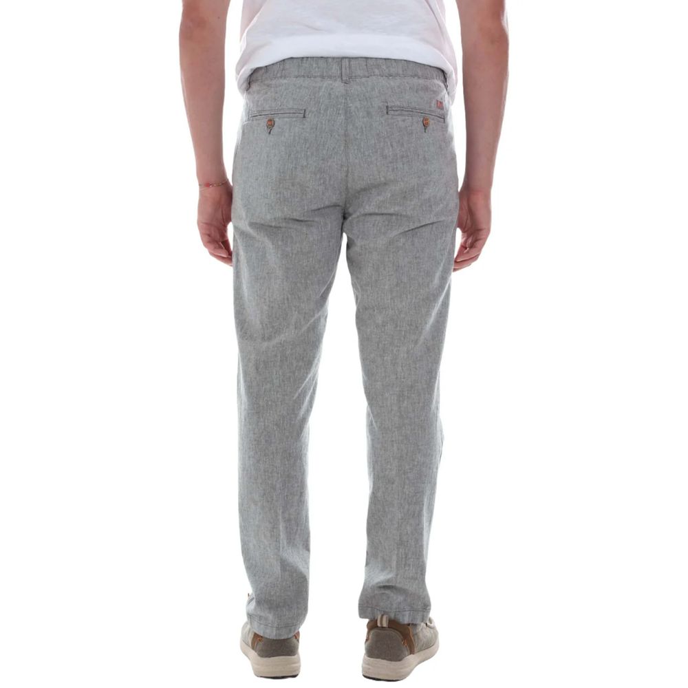 Gray Linen Men Trouser