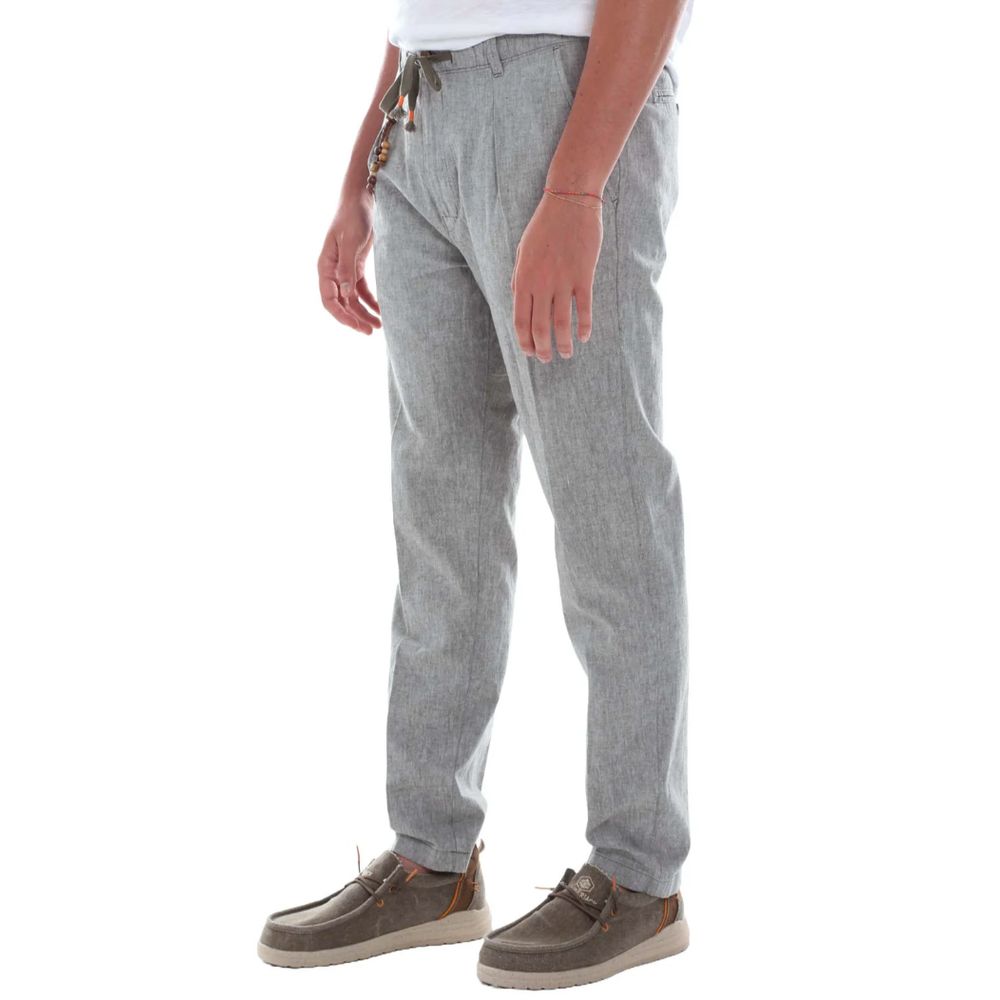 Gray Linen Men Trouser