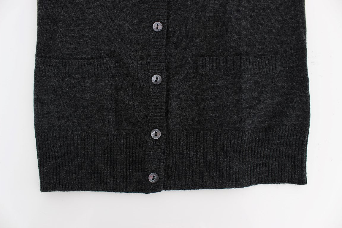 Eleganter grauer Woll-Cardigan