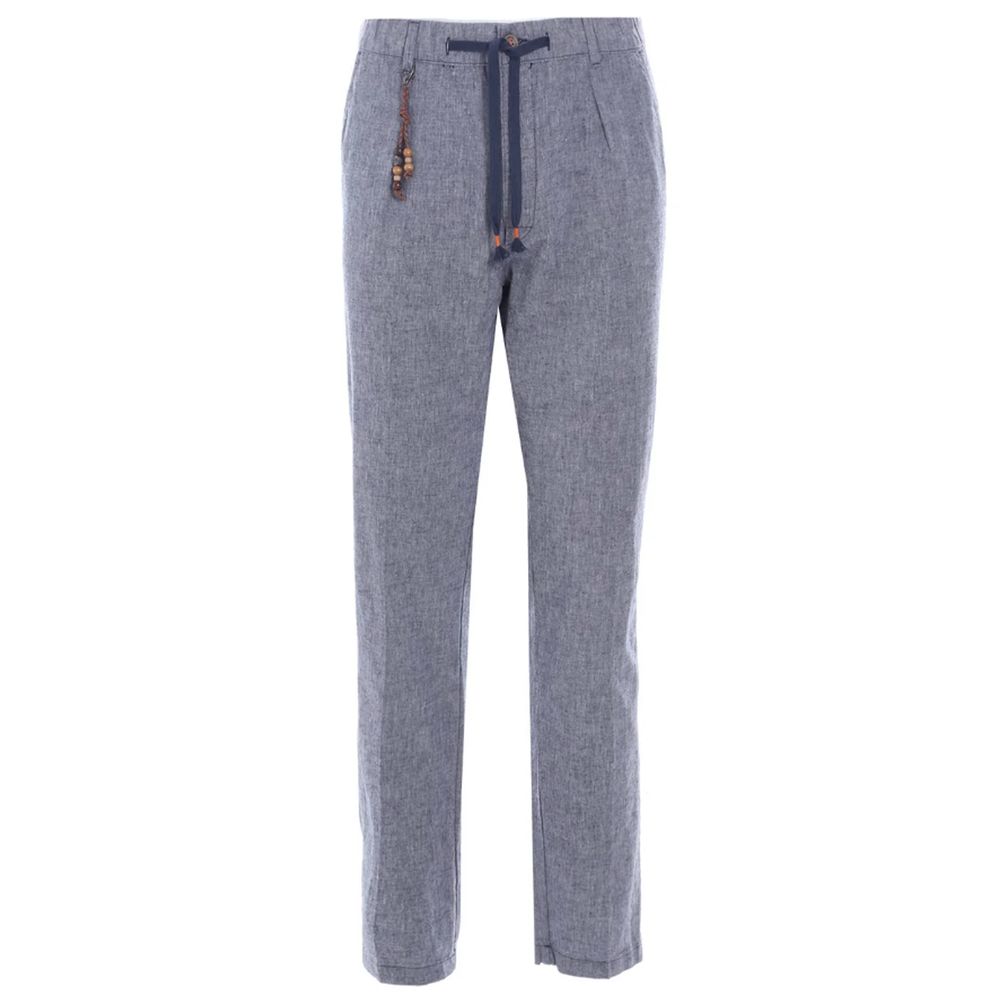 Light Blue Linen Men Trouser