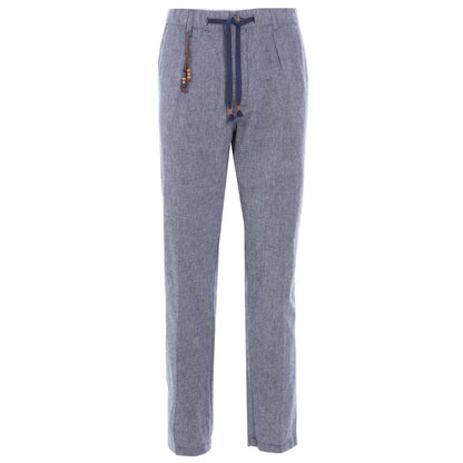 Light Blue Linen Men Trouser
