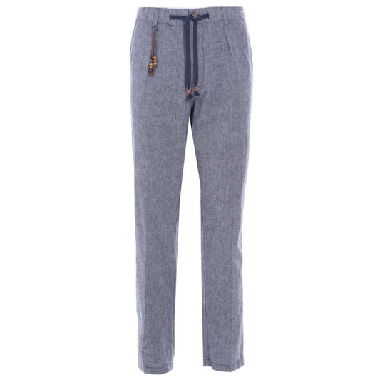Light Blue Linen Men Trouser