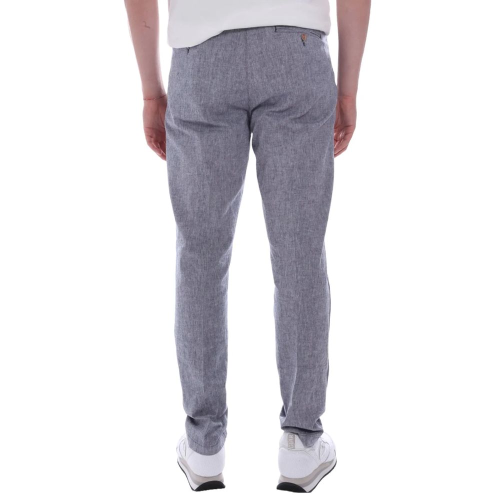 Light Blue Linen Men Trouser