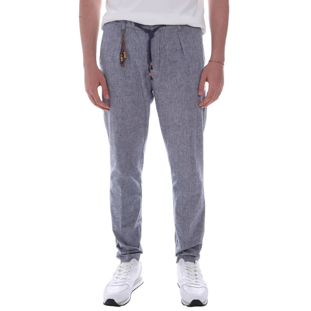 Light Blue Linen Men Trouser