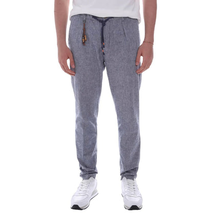 Light Blue Linen Men Trouser