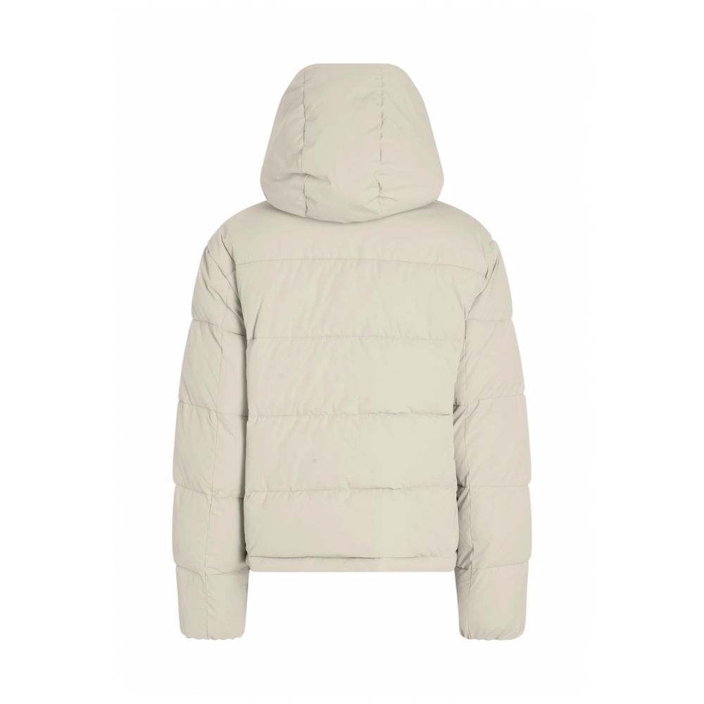 Beige Recycled Polyester Jackets & Coat