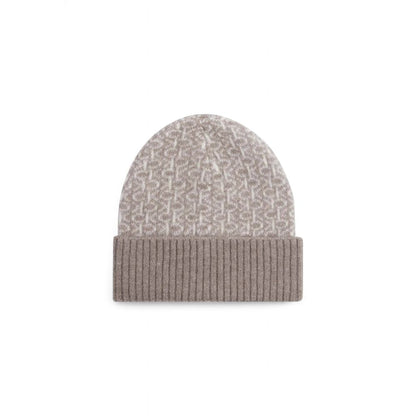 Beige Alpaca Leather Hat