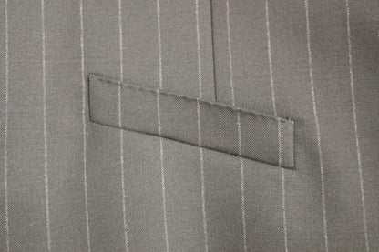 Elegante schwarze gestreifte Wollweste