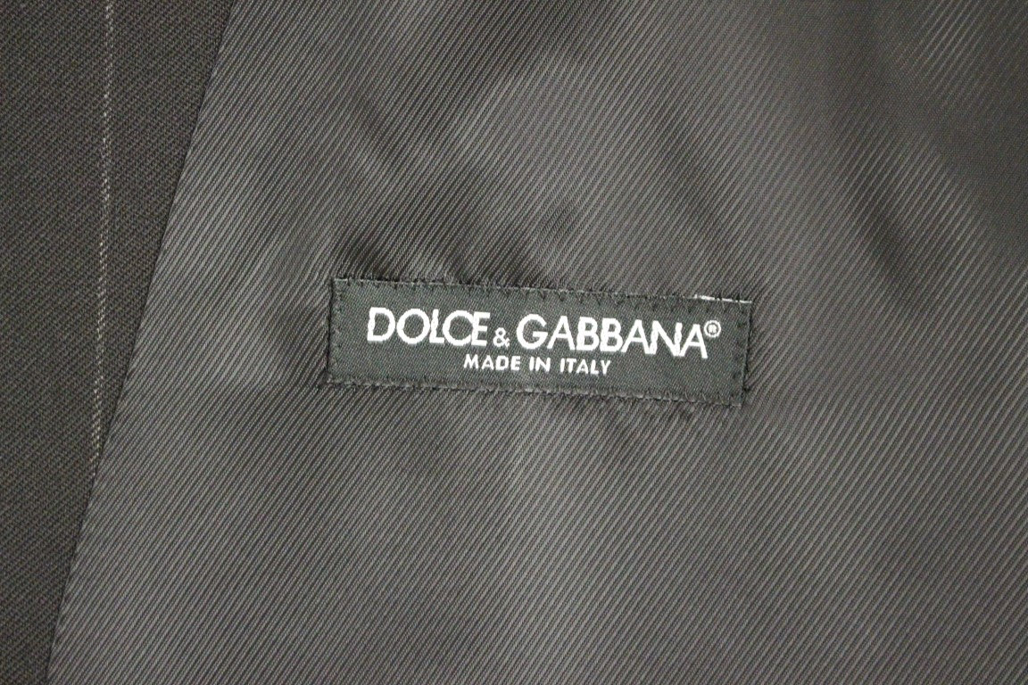 Elegante schwarze gestreifte Wollweste