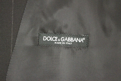 Elegante schwarze gestreifte Wollweste
