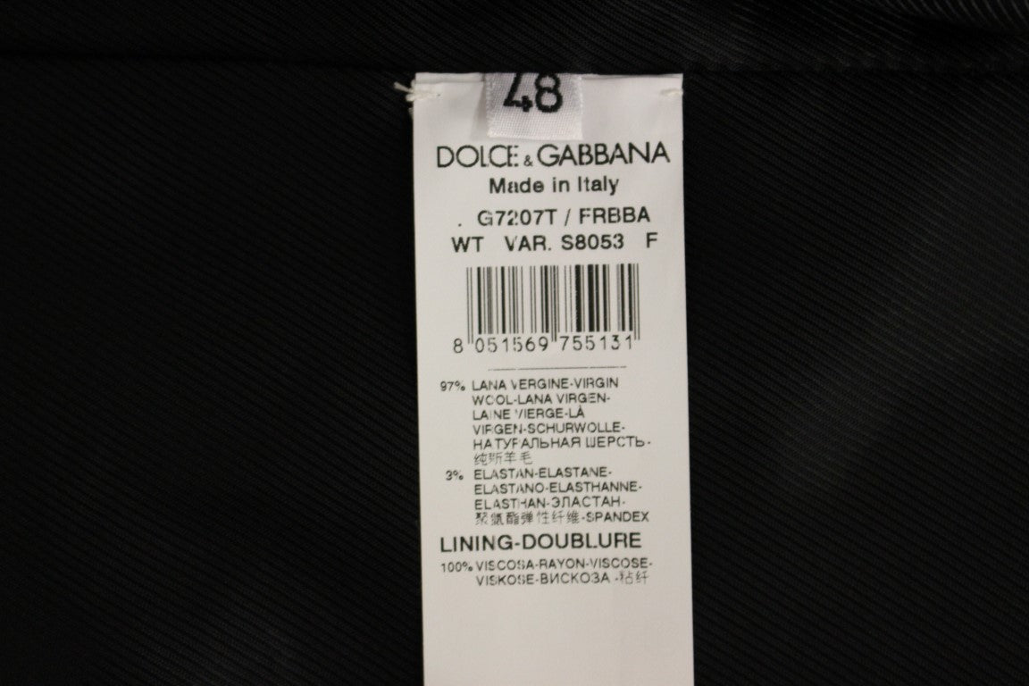 Elegante schwarze gestreifte Wollweste