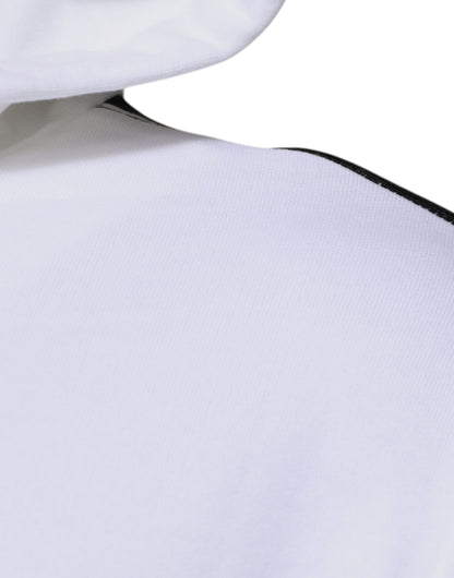 White Full Zip Hooded Sweatshirt Sweater