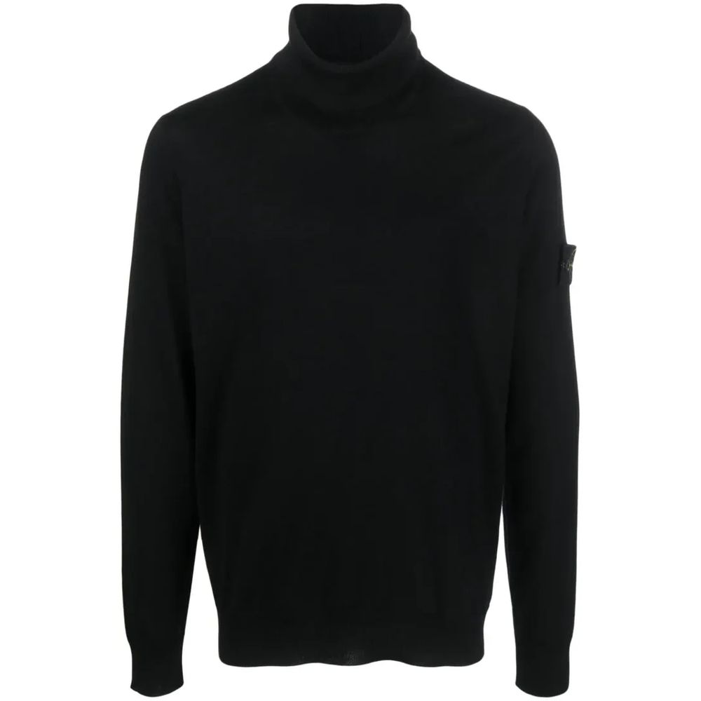 Black Wool Men Sweater