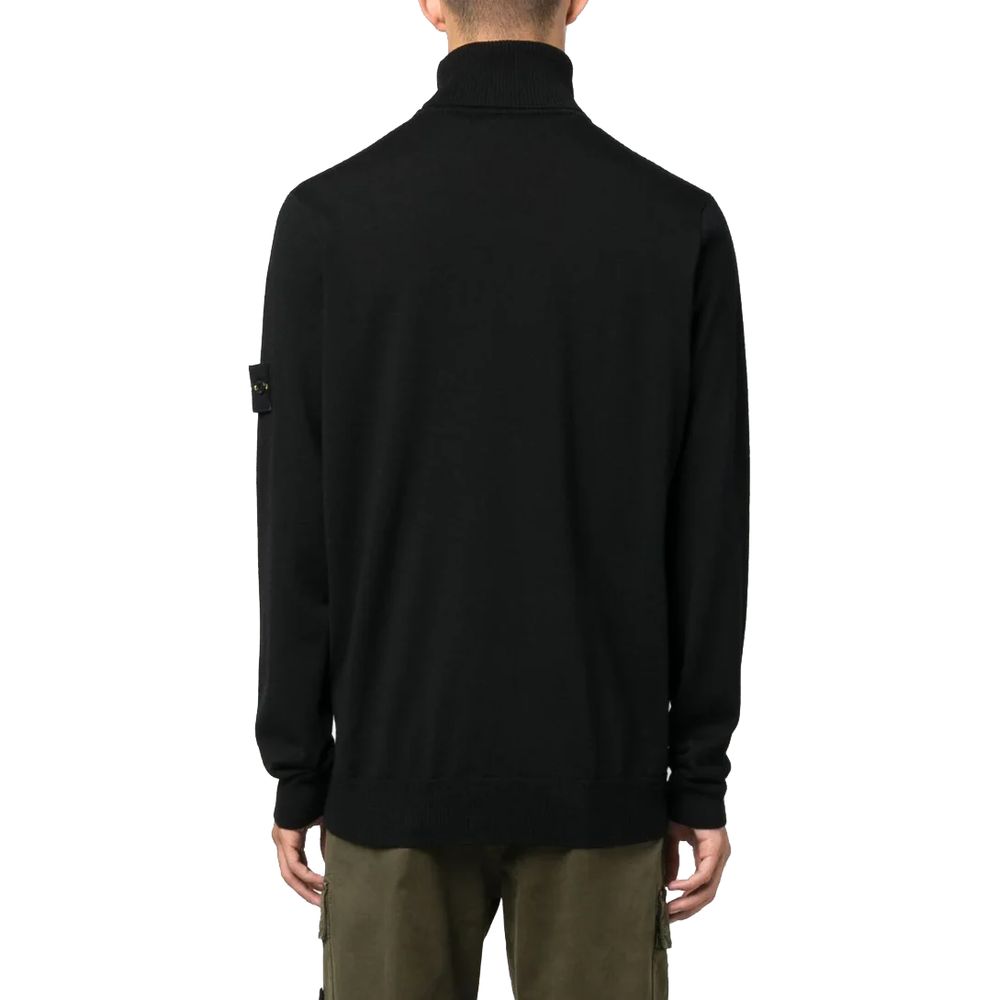 Black Wool Men Sweater