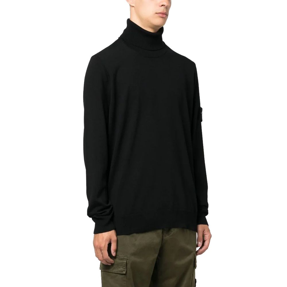 Black Wool Men Sweater