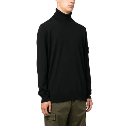 Black Wool Men Sweater