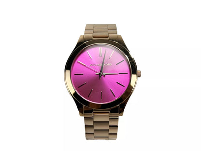 Slim Runway Stainless Steel Watch MK3291 Pink Silver