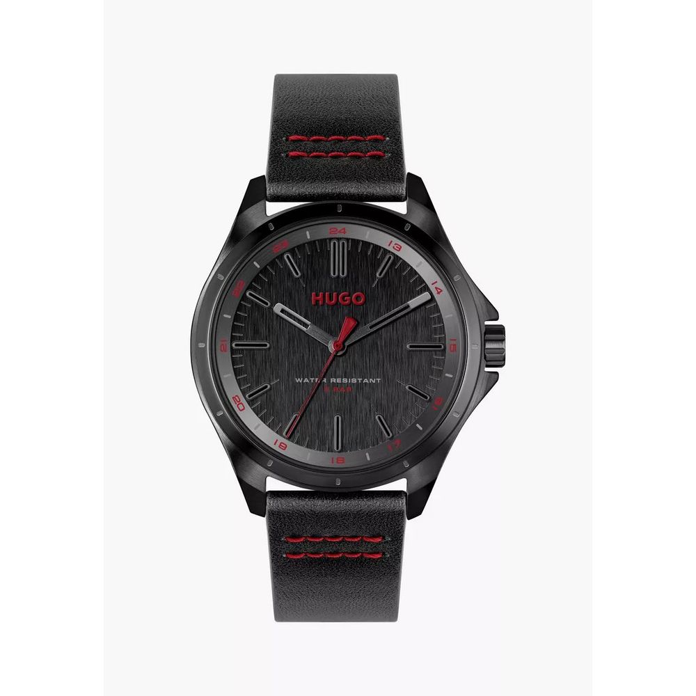 Black Leather Watch