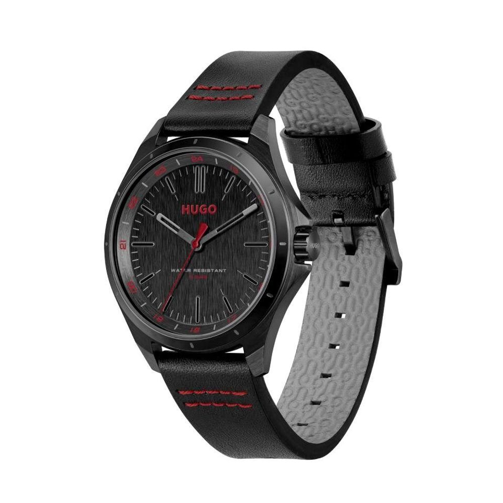 Black Leather Watch